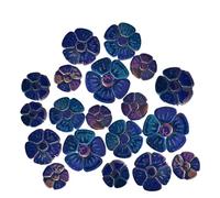 BDSHGRDH Tessere di Mosaico， 500g Random Iridescent Flower Ceramic Mosaic Tiles for DIY Crafts,3 Size Flowers Mosaic Pieces for Artwork,Photo Frames,Cups,Flower Pots(Deep Blue)