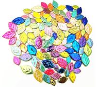 BDSHGRDH Tessere di Mosaico， 500g Random Iridescent Leaves Ceramics Mosaic Tiles,Making Creative 3 Size Ceramic Mosaic Pieces for DIY Craft,Flowerpots, Vases, Cups(Mix Color)