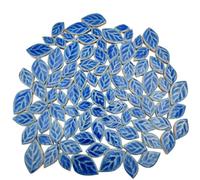 BDSHGRDH Tessere di Mosaico， 500g Random Iridescent Leaves Ceramics Mosaic Tiles,Making Creative 3 Size Ceramic Mosaic Pieces for DIY Craft,Flowerpots, Vases, Cups(Ice Cracked Blue)