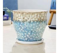 BDSHGRDH vasi per Piante， Decorazione for la Famiglia, Vaso di Fiori in Ceramica seriale Creativo, Vaso in Ceramica con Vassoio, vasi for Piante di Cactus, Decorazione for casa o Cortile(16cm*17cm)