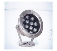 BDSHL Faretti LED 12V Acciaio Inox IP68 Impermeabili Faretto con Regolazione Dell'angolo Flessibile Faretto Colorato Scena Paesaggio, 7 Colori Luce 9 Potenza (Color : 2-Warm White, Size : 12W)
