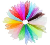 BDSHUNBF 20 Pezzi Foulard Giocoleria, Foulard Colorati, Foulard per Bambini, Sciarpe di Giocoleria Colorati Foulard da Danza per Bambini Spettacolo Magico (60x60cm)