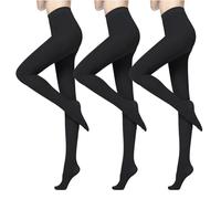 BDSHUNBF 3 Pcs Collant 80DEN Donna, Calze Compressione Graduata Donna, Calze Autoreggenti Collant Donna, Calze Elastiche a Compressione Graduata Calze Nere Donna, Collant Donna Coprenti