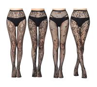 BDSHUNBF 4 Pcs Collant, Calze Compressione Graduata, Calze Autoreggenti, Calze Elastiche a Compressione Graduata Nere Donna