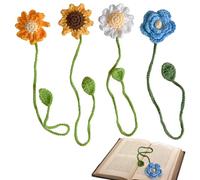 BDSHUNBF 4 Pezzi Segnalibri, Segnalibro a Forma Fiore, Ricamo segnalibri, Carino Segnalibri, per Donne, Uomini, Insegnanti, Bambini, per Natale