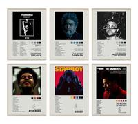 BDSHUNBF Set di 6 Poster Musicali, The Weeknd, Copertine Degli Album, Decorazione Artistica, 20 x 25 cm, Senza Cornice