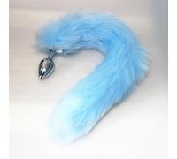 BdSM Dog Fox Tail Anal Plug Sexy Toys Metal Fake Furry Butt Plug BDSM Flirt Anus Plug For Women Role Games Product For Couples(Transparent)