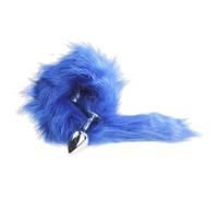 BdSM Dog Fox Tail Anal Plug Sexy Toys Metal Fake Furry Butt Plug BDSM Flirt Anus Plug For Women Role Games Product For Couples(Blue)