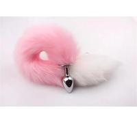 BdSM Dog Fox Tail Anal Plug Sexy Toys Metal Fake Furry Butt Plug BDSM Flirt Anus Plug For Women Role Games Product For Couples(Light green)