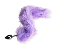 BdSM Dog Fox Tail Anal Plug Sexy Toys Metal Fake Furry Butt Plug BDSM Flirt Anus Plug For Women Role Games Product For Couples(PURPLE)