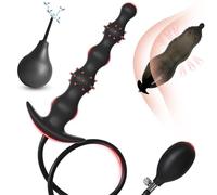 BDSMAGE Palline anali con Detergente anale, Plug anale gonfiabile in Silicone Kit, Plug Anale Sex toys Plug, Plug Anali Sexytoysys Donne Uomo, Plug Anale-dilatatore