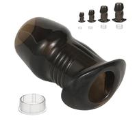 BDSMAGE Set da 4 dilatatori anali cavi, giocattolo sessuale con dilatatore anale, giocattolo anale erotico, clistere, speculum, dilatatore anale per stimolazione della prostata (Nero trasparente)