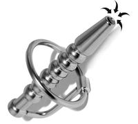 bdsmage uomo sonda uretrale 7,2cm ⌀0,71-0,95cm dilatatore acciaio inox con 2 anelli FOPS N16-29