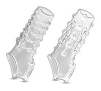 BDSMJOY 2 pezzi Guaina TPE trasparente aperta con protuberanze Uomo (Trasparente)