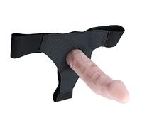 BDSMJOY Dildo con cinturino cavo, Dildo con cinturino Guaine per, Perizoma regolabile con dildo cavo, Estensore per pene per uomo, Masturbatore per giochi di ruolo con replica del pene (M)