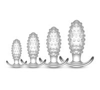 BDSMLOVE 4PCS Plug Analesex Kit, Butt Plug con Particelle massaggianti, Plug Anali Sexytoysys Donne Uomo, Plug Anale-Dilatatore Sex Toys per uomini donne coppie (Trasparente)