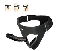 BDSMLOVE dildo realistico strap-on per donna, 2 dildo strap-on pene strap-on per donna, giocattolo sessuale erotico per estremamente duro (Nero)