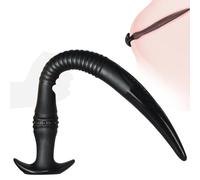 BDSMLOVE Plug anale super lungo, Dildo Anal Plug Sex Toys Sessuali per Donna Uomini, Plug Anale-dilatatore Donna Sex Toy Butt Plug Anali Sexytoysys (Nero, M)