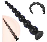 BDSMYEE 45 CM Perline Anali Extra Lunghe, Plug Anale Sex toys Anale Dilatatore Butt Plug per Uomo e Donna, Giocattoli Sessuali Anali per Coppie (Nero)