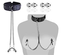 BDSMYEE Collana con morsetti per capezzoli regolabili e catena per il seno + 4 morsetti magnetici per capezzoli, set di giocattoli sessuali per la stimolazione del seno extra forte