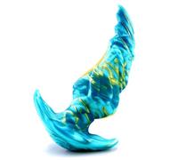 BDSMYEE Plug anale mostruoso a T in silicone liquido con gancio Unisex (Verde)