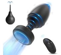 BDSMYEE Plug Anale Vibratore con Clistere, Luce LED Butt Plug Anali Silicone Giocattoli, Plug Anali Sexytoysys per Donna Uomini, Plug Anale-Dilatatore con 10 modalità di vibrazione