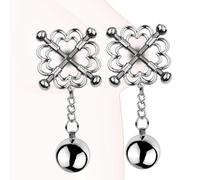 BDSMYOU Set di Sex Toys BDSM Morsetti per Capezzoli,con 2 Ballstretcher SM,Pinze per Capezzoli Regolabili,Sexytoysys Donna Uomo,Toys Sessuali per Donna,Giocattoli BDSM Estremi per Schiave (A)