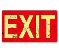 BDTS Cartello di Avvertimento Metallo, 20,3 x 30,5 cm, con Scritta in Inglese Nostalgic Exit. Targa Vintage in Latta con Scritta Aged Exit