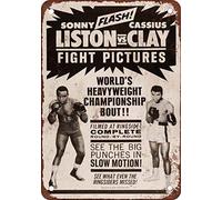 BDTS Clay vs Liston - Targa in Metallo, Stile Vintage, 20 x 30 cm