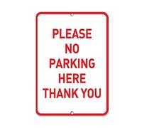 BDTS Segnale di Avvertimento in Metallo 20,3 x 30,5 cm, Cartello in Alluminio con Scritta Please No Parking Here (Lingua Italiana Non Garantita)