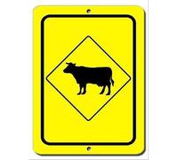 BDTS Segnale di Avvertimento in Metallo, 20,3 x 30,5 cm, Cartello in Metallo, Cartello per la Stanza dei bovini, Cartello Stradale in Alluminio, Poster da Parete per Cortile, recinto