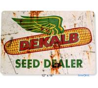 BDTS Targa in Metallo 20,3 x 30,5 cm in Latta Dekalb Seed Dealer Garden Kitchen Farm Cottage