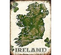 BDTS - Targa in Metallo con Scritta in Lingua Inglese Irlanda, 20,3 x 30,5 cm