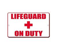 BDTS - Targa in Metallo con Scritta in Lingua Inglese Lifeguard On Duty, 20,3 x 30,5 cm