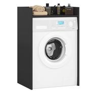 BDW - Armadietto per lavatrice, 97,5 x 64 x 50 cm, per lavatrice e asciugatrice, mobile alto per il bagno, mobile da bagno, colore nero