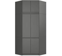 BDW Armadio angolare con estensione per camere da letto - Elegante e funzionale - Grande capacità - Stile universale - Facile da montare - 100 cm - 6 ante, 9 ripiani - Grigio