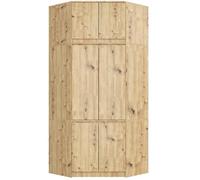 BDW Armadio angolare con estensione per camere da letto - Elegante e funzionale - Grande capacità - Stile universale - Facile da montare - 100 cm - 6 ante, 9 ripiani - Quercia lavorata a mano