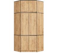 BDW Armadio angolare con estensione per camere da letto - Elegante e funzionale - Grande capacità - Stile universale - Facile da montare - 100 cm - 6 ante, 9 ripiani - Quercia lavorata a mano