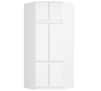BDW Armadio angolare con estensione per camere da letto - Elegante e funzionale - Grande capacità - Stile universale - Facile da montare - 100 cm - 6 ante, 9 ripiani - Bianco