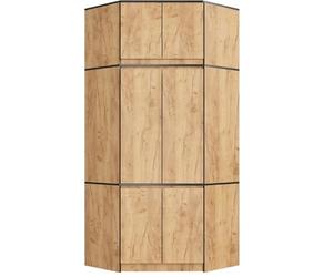 BDW Armadio angolare con estensione per camere da letto - Elegante e funzionale - Grande capacità - Stile universale - Facile da montare - 100 cm - 6 ante, 9 ripiani - Quercia lavorata a mano