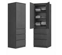 BDW - Armadio stretto - Armadio con cassetti - Larghezza 50 cm, altezza 180,5 cm - Armadio contenitivo, armadio multiuso per camera da letto, corridoio - DONALD Antracite