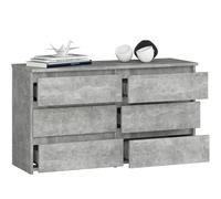 BDW - Cassettiera con 6 Cassetti - 100cm di Larghezza, 57cm di Altezza - Mobile, Credenza, Multiuso, Scarpiera, Classificatore - Soggiorno, Camera da Letto, Corridoio - cemento