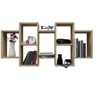 BDW - Libreria a Muro Bilbao - Quercia Sonoma - 129,5x16x60cm - Scaffale a Muro per il Soggiorno, lo Studio o la Camera dei Bambini - Mobili per la Decorazione di Interni - per Libri, Piante