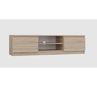 BDW MALWA Mobile TV 140 x 40 x 36 cm, moderno, con 2 armadi laterali e mensole aperte, soggiorno, camera da letto, comò (rovere Sonoma)