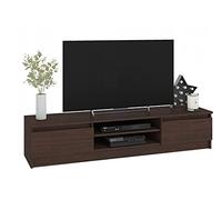 BDW Mobile TV perfetto per soggiorno, camera da letto o camera dei ragazzi, 2 ante e 2 ripiani perfetto per arredare gli interni. Dimensioni: 160 x 33 x 40 cm (Wengè)