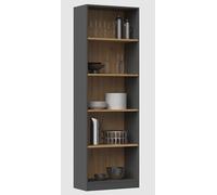 BDW Onyx 60 Libreria a 5 scomparti, 60 x 30 x 182 cm, scaffalatura documenti da parete, divisorio per ufficio, multiuso, in truciolato (antracite/rovere Artisan)