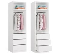 BDW - Sistema di Dressing Modulare - Guardaroba Aperto Moderno con Moduli - Tringle, Cassetti, Scaffali, Elementi Superiori, Camera da Letto, Corridoio - OPENO 1W1P3S, Bianco