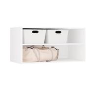 BDW - Sistema di Dressing Modulare - Guardaroba Aperto Moderno con Moduli - Tringle, Cassetti, Scaffali, Elementi Superiori, Camera da Letto, Corridoio - OPENO 100, Bianco