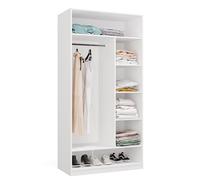 BDW - Sistema di Dressing Modulare - Guardaroba Aperto Moderno con Moduli - Tringle, Cassetti, Scaffali, Elementi Superiori, Camera da Letto, Corridoio - OPENO 1W6P, Bianco