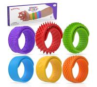 BDwing Fidget Toys Sensory - Braccialetti a scatto in silicone, 6 pezzi, antistress per bambini, adulti, ADHD e autismo